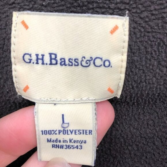 GH Bass & Co green half zip fleece mens size large - Picture 3 of 9